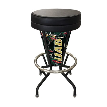 Holland Bar Stool Co Lighted UAB 30" Swivel Bar Stool L500030AlaBirBlkVinyl